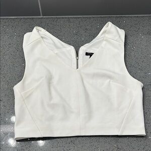 Dynamite Cream V-Neck Crop Top